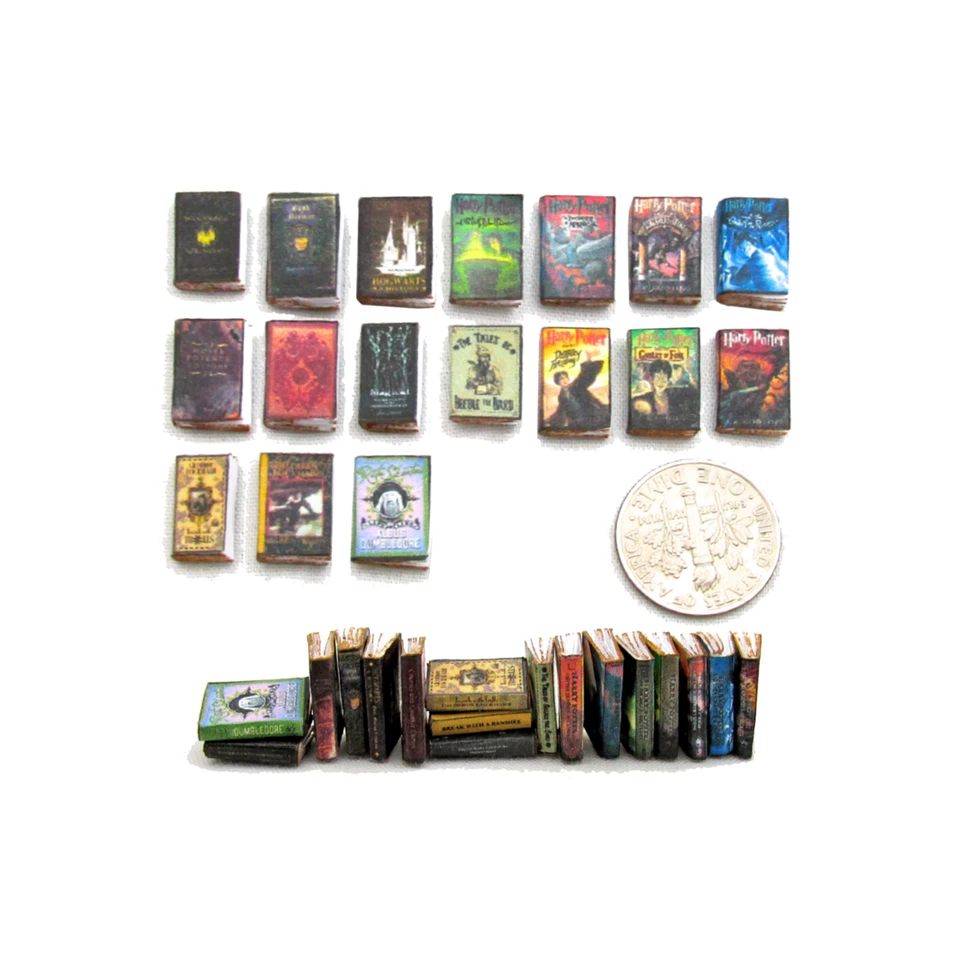 1:24 Scale HARRY POTTER WIZARD 17 Pc Miniature Prop Faux Books Magic Hogwarts - Image 1 of 4