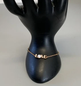SWAROVSKI Rhinestone Crystal “ LOVE” Magnetic Close Bracelet - Picture 1 of 9