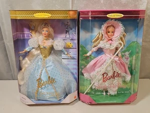 1995 & 96 Mattel Barbie As CINDERELLA with Glass Slipper & LITTLE BO PEEP NIB - Picture 1 of 12