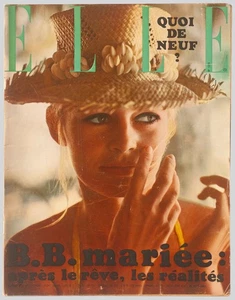 'ELLE' FRENCH VINTAGE MAGAZINE BRIGITTE BARDOT COVER 25 AUGUST 1966 - Picture 1 of 3