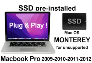 Pre-installled SSD Mac OS Monterey - für MACBOOK PRO Mitte 2009 2010 2011 2012 - Bild 1 von 1