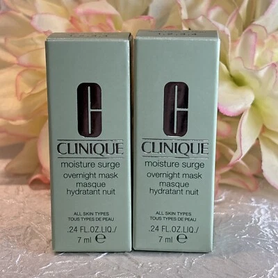 2x Clinique Moisture Surge Overnight Mask 0.24Oz 7 ml Ea = 0.48oz Nuevo en caja Mini FreeSh Foto 1 de 2