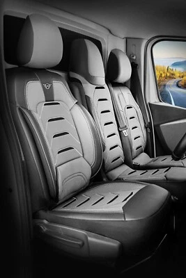 FUNDAS DE ASIENTO A MEDIDA PARA RENAULT TRAFIC 2015 - 2025 JACQUARD & ART. CUERO Foto 1 de 4