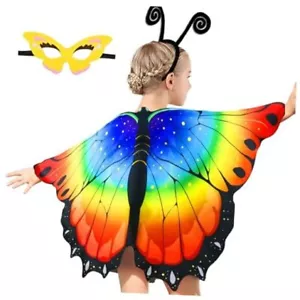 Fairy Butterfly-Wings-Costume for Toddler Kids Girls Dress-up Cape Rainbow - Picture 1 of 7