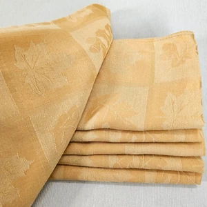 Set 6 tovaglioli di stoffa Lauren Ralph Lauren motivo foglia autunno oro damascato 19x19 - Foto 1 di 8