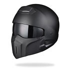 AHR Motorcycle Helmet Open Face w/ Detachable Chin Guard Visor DOT Approved M