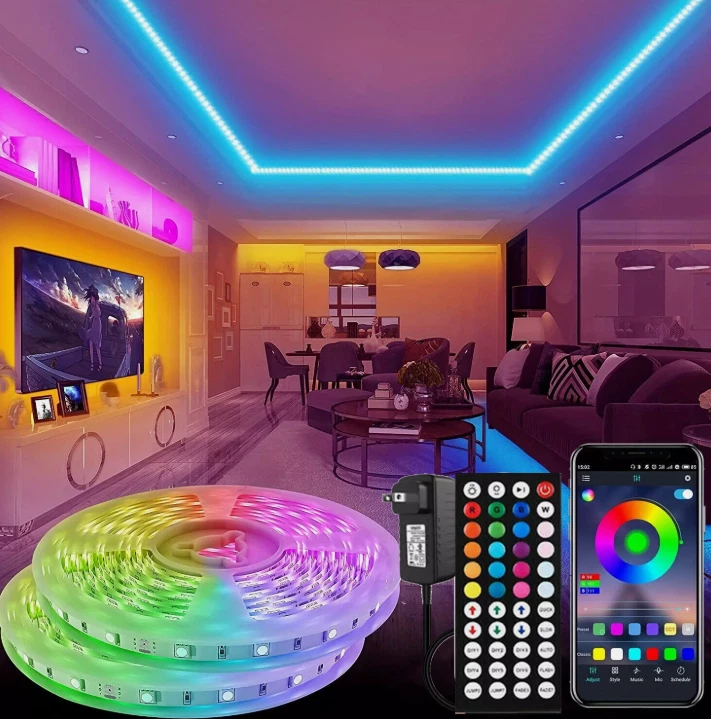 LED Strip Lights RGB, 5V, 20M/65Ft, 16 million colors, Bluetooth, Music Syncing - Image 1 of 3