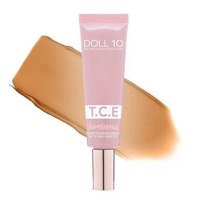 Doll 10 T.C.E Luminous Super Coverage Serum Makeup Foundation Tan/Deep, 1 Fl Oz - Image 1 of 4