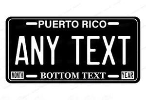 Puerto Rico Placa Personalizada Novedad Coche ATV Bicicleta Ciclomotor Blanco y Negro - Imagen 1 de 25