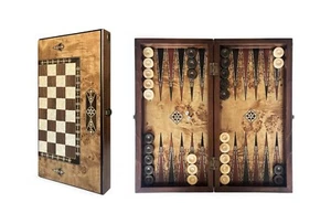 Classic Handmade Massive Wood Backgammon Set Big Size 50 x 25 cm / 19.6 x 9.8 in - Picture 1 of 11
