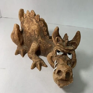 Bill Vernon 1980 skurril niedlicher Drache Skulptur Figur NICHT SIGNIERT.  Vintage Holz? - Bild 1 von 13