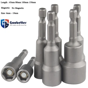 1/4 Zoll Hex Magnetic / No Magnetic Nuts Driver Socket Metric Impact Drill Bits - Picture 1 of 10