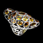Natural Oval Citrine 7x5mm Gemstone 925 Sterling Silver Jewelry Ring Size 9
