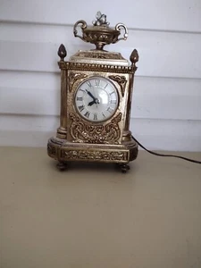 Vintage elektrische Manteluhr Messing Look französisches Mid-Century-Design - Bild 1 von 10