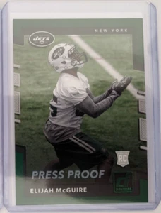 2017 Donruss Press Proof grün ELIJAH MCGUIRE RC #395 NEW YORK JETS 🏈 - Bild 1 von 1