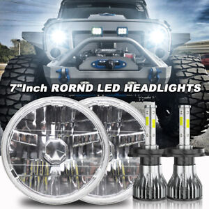 7 inch LED Headlight Round High-Low Beam  For Jeep Wrangler JK LJ TJ CJ 1997-18