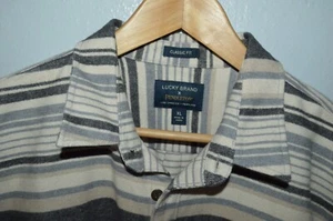 Lucky Brand X Pendleton Collab Striped Button Up Flannel 100% Cotton MENS XL - Picture 1 of 3