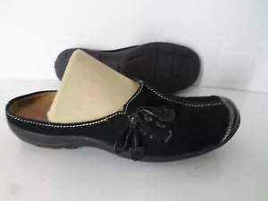 Natural Soul Naturalizer Black Suede Leather Flats Slide Mule Women's Size 6M - Picture 1 of 7