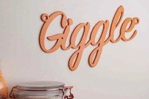 'Giggle' - Steel Metal Hanging Sign Wall Art - Picture 1 of 3