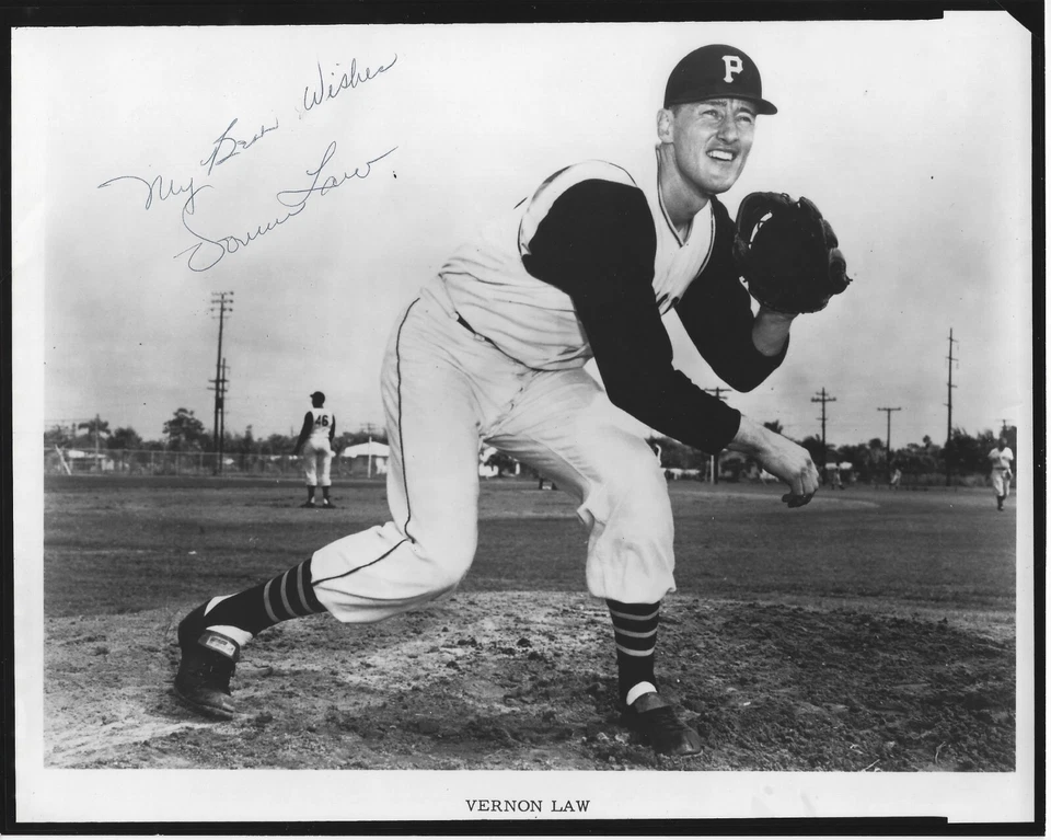 Foto 8x10 firmada autografiada por Vernon Law - MLB Pittsburgh Pirates CY - con certificado de autenticidad Foto 1 de 1