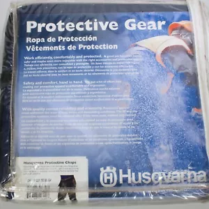 HUSQVARNA PROTECTIVE CHAINSAW/WORK CONSUMER CHAPS, BLUE, 36" LEG, APRON C - Picture 1 of 4