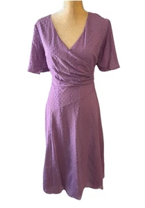 Donna Karan Lavender Cross Neck Midi Dress Size 12 - Picture 1 of 13
