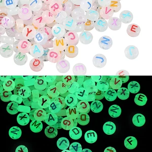 1000 Pcs Glow in the Dark Letter Beads 4X7Mm Glow Letter Beads Acrylic UV Lumino - Picture 1 of 6