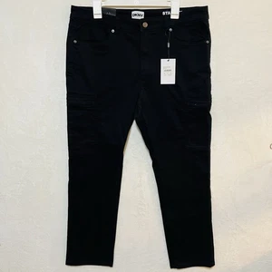 DKNY Mens Size 36x30 Stanton Slim Fit Ultimate Stretch Black 5 Pockets Pants - Picture 1 of 14
