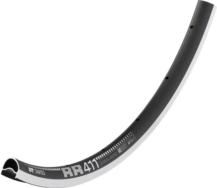 DT Swiss RR 411 700c Asymmetric Road Rim 24h Black TLR Squorx