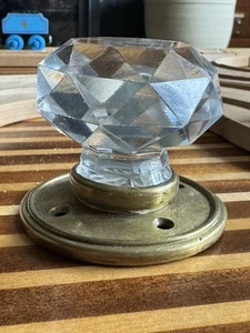 Reclaimed Period Diamond Faceted Cut Glass Door Knob DH1122 - Picture 1 of 10