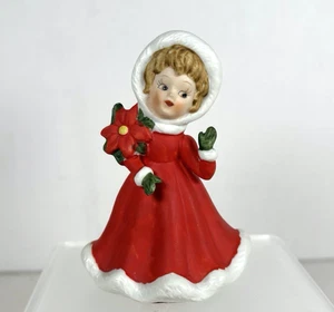 VTG Lefton Christmas Poinsettia Girl w/Mittens Figure Stamped 8283 - Picture 1 of 6