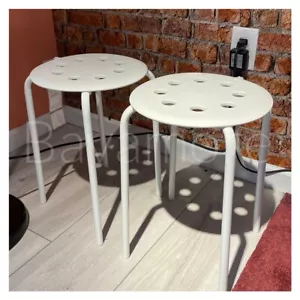 IKEA Marius, Stool stackable, White, 17¾" Height -SET OF 2- BRAND NEW - Picture 1 of 3