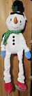 Vtg Walmart 28" Snowman Plush Stretch Legs Shelf & Bench Sitter Holiday New