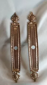 2 antiche dita/piastra a spinta in ottone massiccio francese rococò art nouveau 39set Avl - Foto 1 di 5