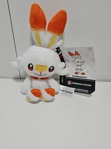 Pokemon Center Original POKEMON DOLLS Plush Mascot Key Chain Scorbunny Clip NWT - Picture 1 of 4