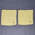 Vintage Embroidered Windmill Handkerchief Lot Of 2 Yellow Hanky Napkin Square
