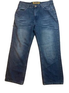 Fusai Herren Jeans Größe 38/30 Blau Distressed Denim Schneller Versand - Bild 1 von 8
