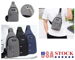 Mens Sling Bag Cross Body Handbag Chest Bag Shoulder Pack Sports Travel Backpack - Picture 1 of 29
