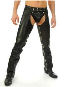 Herren Echtleder Chaps mit abnehmbarem C.Piece Biker Leder Chaps - Bild 1 von 3