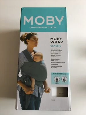 MOBY Wrap, el portabebés de algodón original, pizarra, 100 % algodón de peso medio Foto 1 de 4
