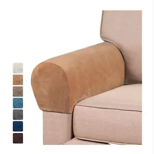 Stretch Velvet Armrest Covers Spandex Anti-Slip Arm Covers for Chairs Sofa Ar... - Picture 1 of 8