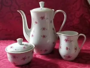 ANTIQUE BERLIN PORCELAIN LARGE COFFEE SET, COFFEE POT, CREAMER, & SUGAR DISH - Picture 1 of 12