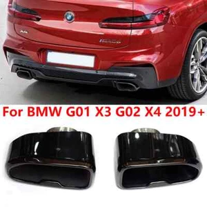 1 Pair Stainless Steel Muffler Tip Exhaust Pipe for BMW G01 X3 G02 X4 2019 2021 - Picture 1 of 22