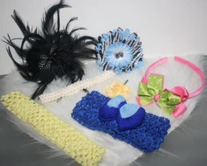 Lot of 7 Girls Hair Accessories Headbands Bows Colorful NIP - Picture 1 of 4