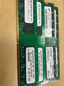 MEMORY 1GB DDR 400 CL3, PC3200U-30331-B1, MT16VDDT12864AG-40BD1 - Picture 1 of 1