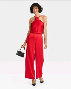 A New Day Women's Mid-Rise Straight Leg Satin Pull-On Pants 416-17 - Picture 1 of 4