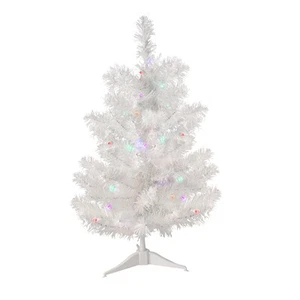 Northlight 2' Pre-Lit LED Snow White Artificial Christmas Tree - Multi Lights - Bild 1 von 3