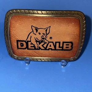 Vintage Dekalb Schwein Gürtelschnalle Landwirtschaft Ag - Bild 1 von 4