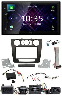 JVC DAB 2DIN Lenkrad Bluetooth USB Autoradio für BMW 1er Aktiv PDC man. Klima 07 - Bild 1 von 4
