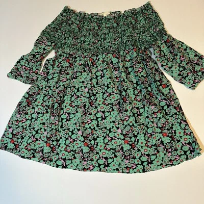 Blusa Top MAJE Hombro Descubierto Floral Manga 3/4 Ligera Calada Fluida Talla 2/M Foto 1 de 4